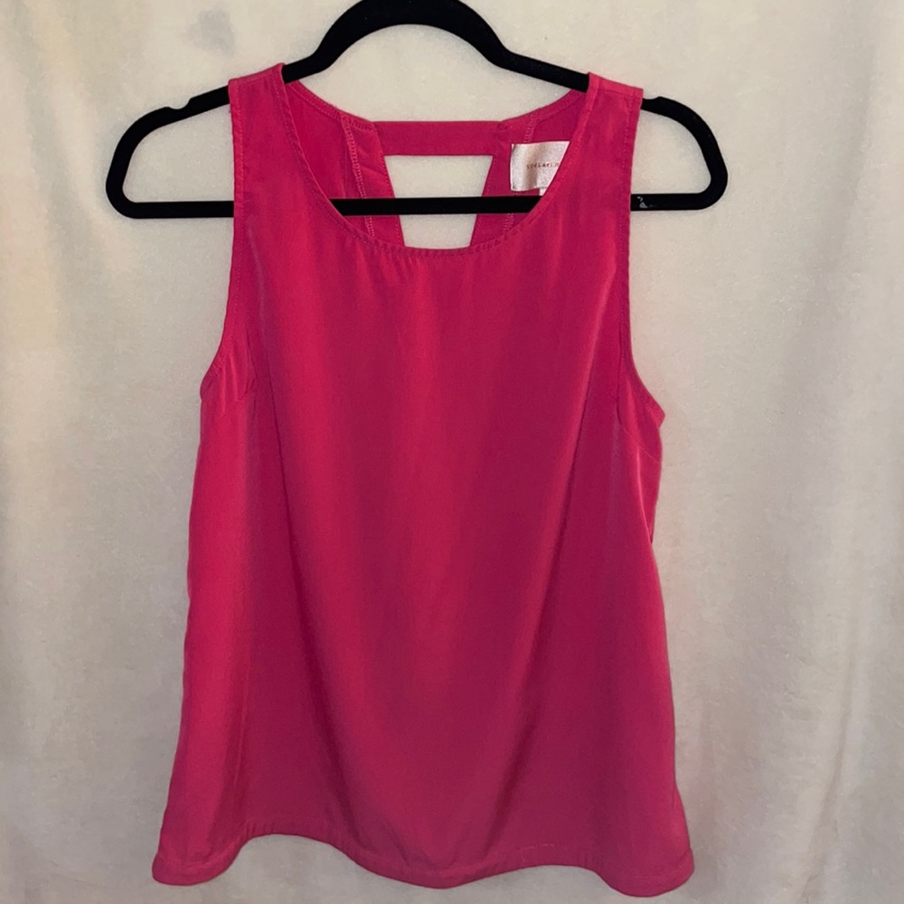 Pink Satin Tank Top